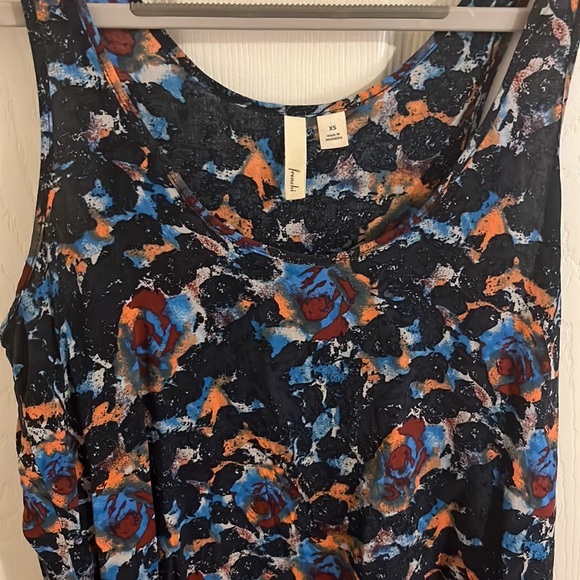Frenchi Abstract Boho Floral Blotch Tank Top Sleeveless Blouse. XS. - Picture 3 of 9
